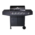 5 Burner Gas Barbecue Grill with Side Burner, Warming Rack & Storage