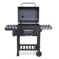 XL Charcoal Smoker Barbecue with Adjustable Coal Tray & Folding Side Tables