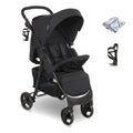 Compact Baby & Toddler Pushchair with Adjustable Recline, Large Basket & Rain Cover - Black