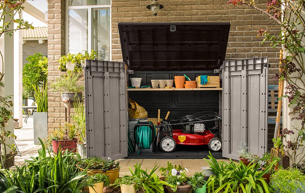1200L Outdoor Garden Storage Shed with Lift-Up Lid & Double Doors