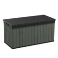 511L Outdoor Garden Storage Box with Wood Effect Finish & Seating