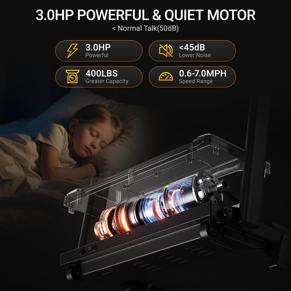Folding Treadmill with 16% Incline, 3HP Motor, 12km/h Speed & Multi-Function Display