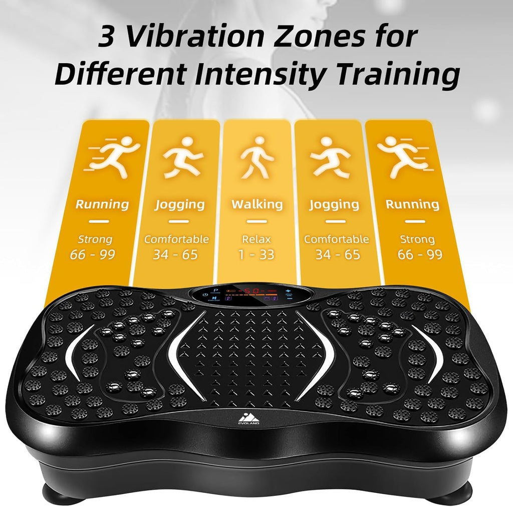 Vibration Plate Exercise Machine with Bluetooth Speaker, Resistance Bands & 99 Speed Levels