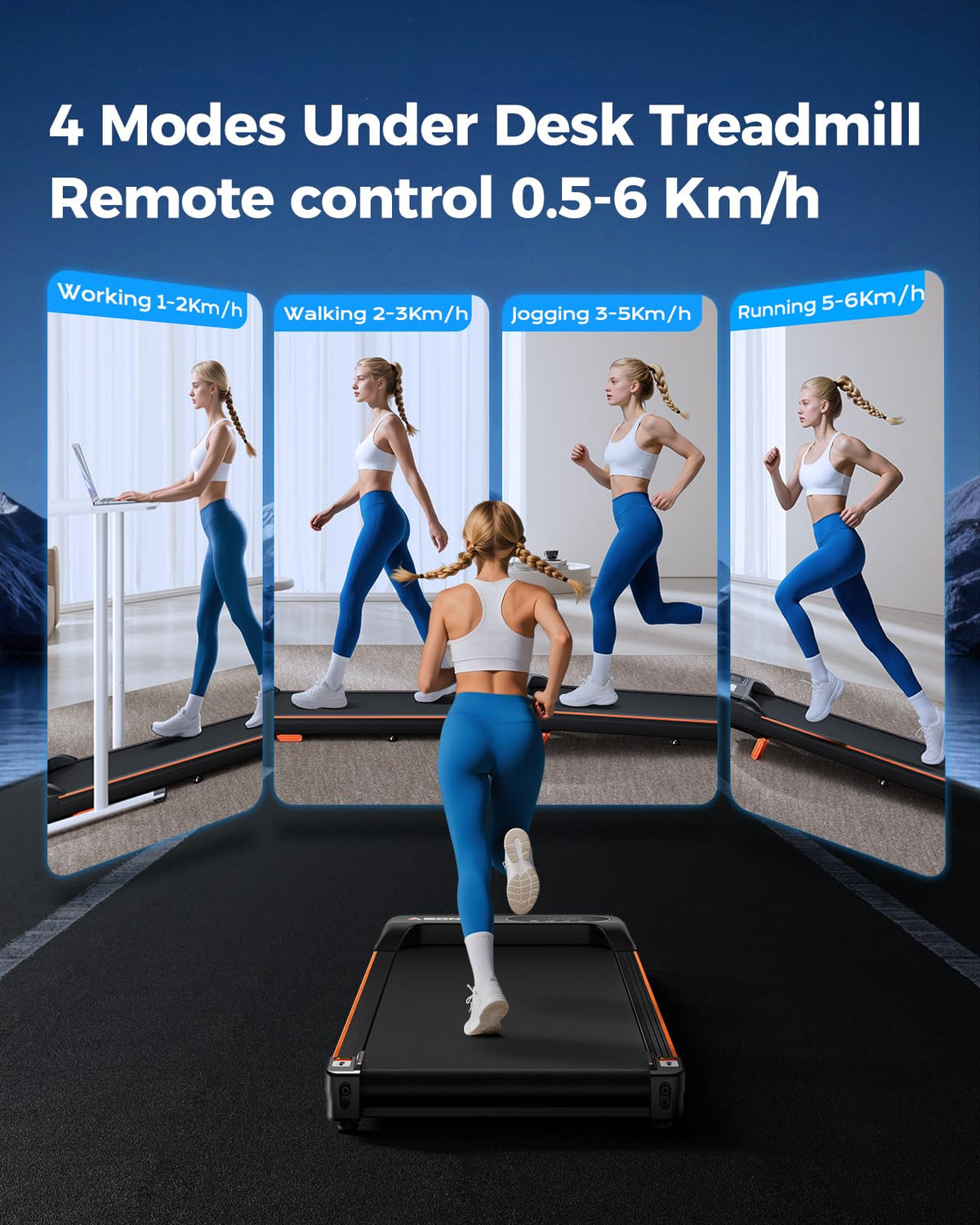 Walking Pad with 8% Incline, 2.5HP Motor, LED Display & Remote Control for Home Office