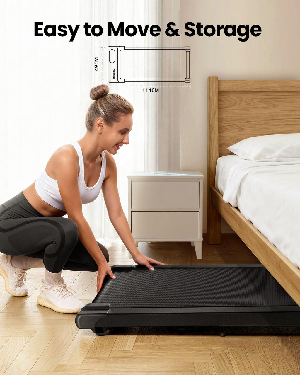 Under Desk Walking Pad Treadmill with 2.5HP Motor, LED Display, Remote Control & 6km/h Speed