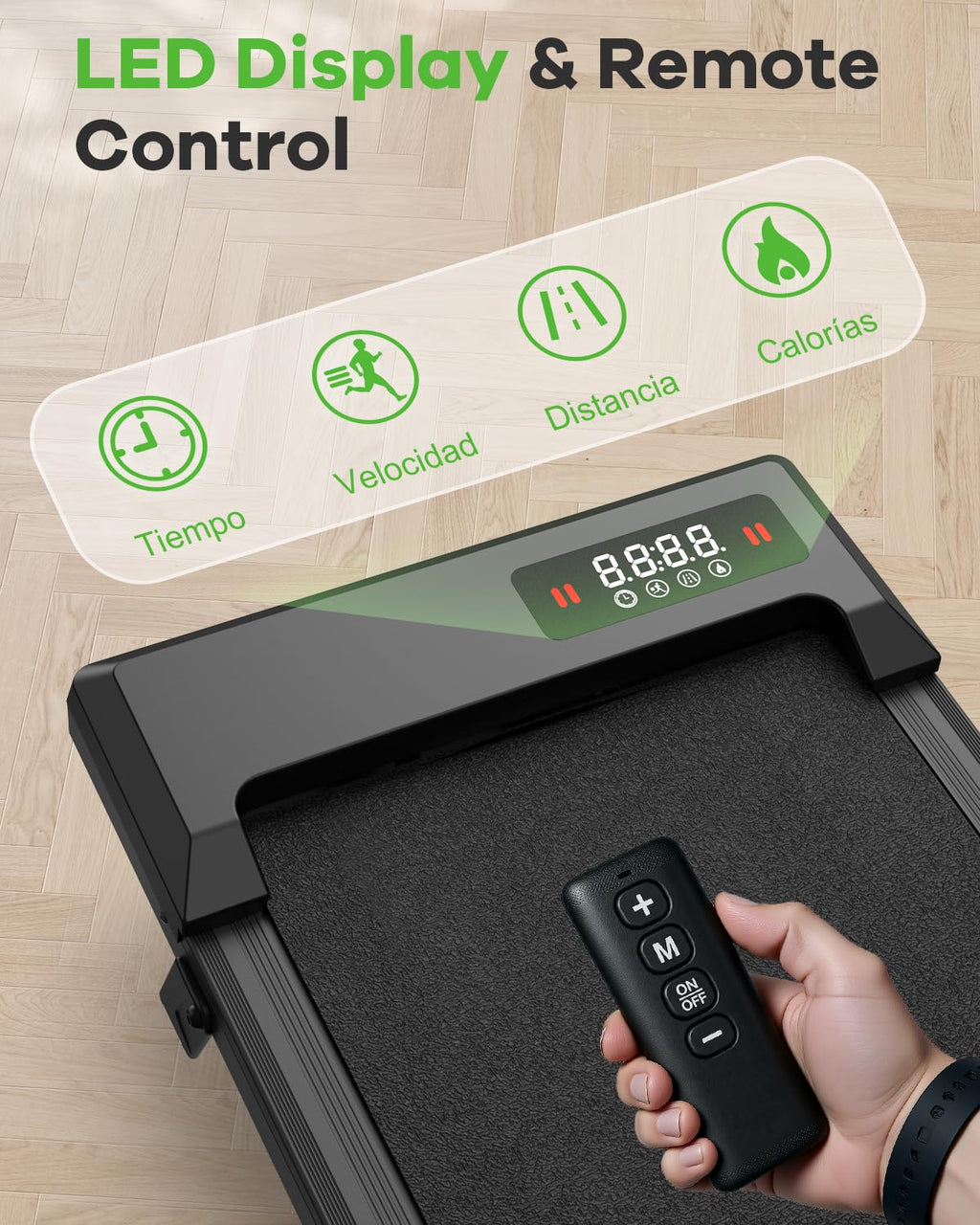 Walking Pad with 8% Incline, 2.5HP Under Desk Treadmill, LED Display & Remote Control