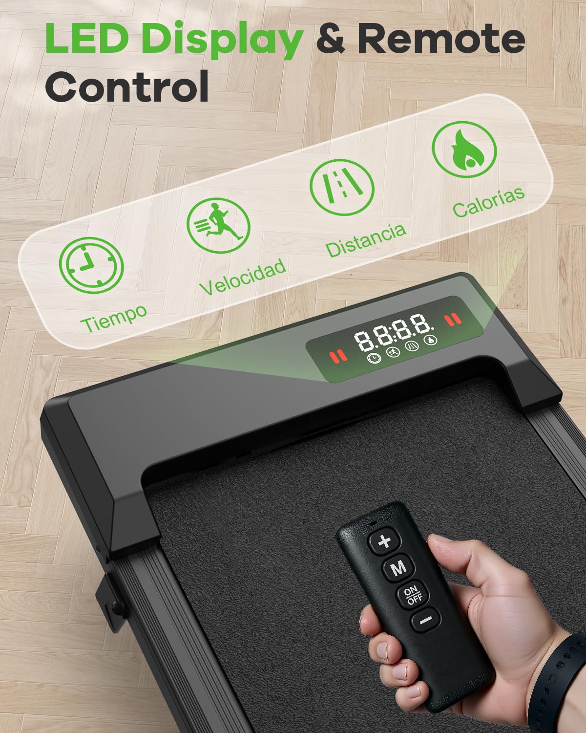 Walking Pad with 8% Incline, 2.5HP Under Desk Treadmill, LED Display & Remote Control