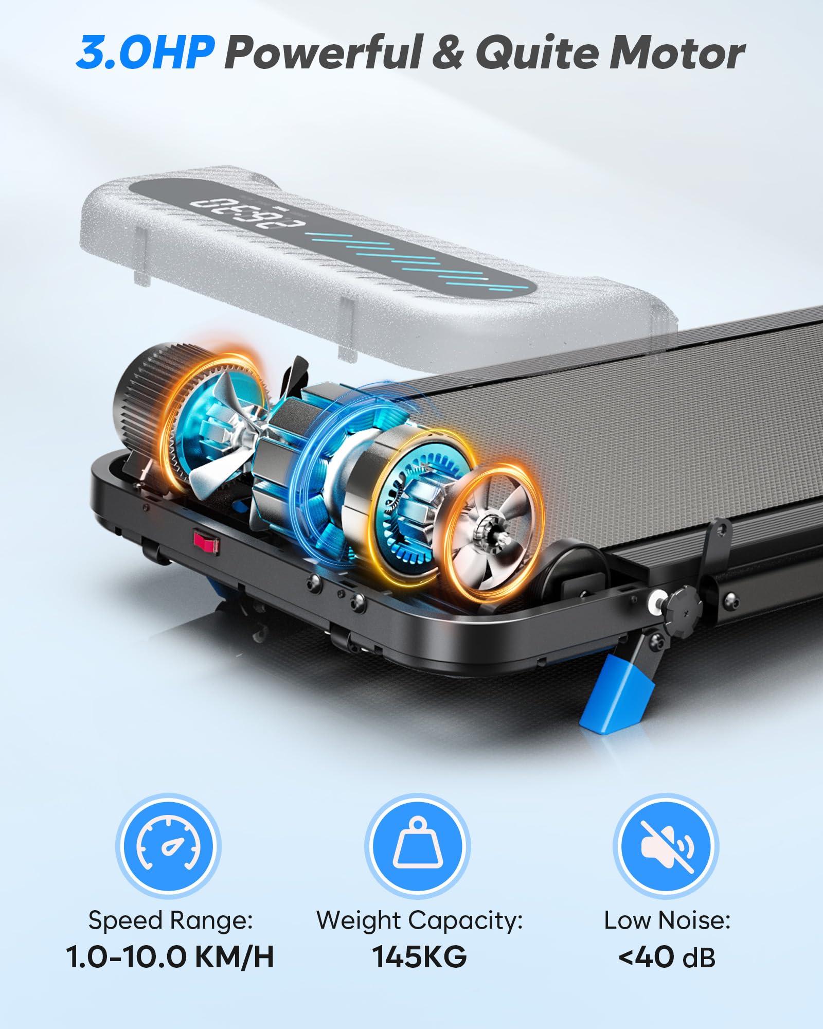 6-in-1 Folding Walking Pad with 10% Incline, 3.0HP Motor, Handle Bar & App Connectivity