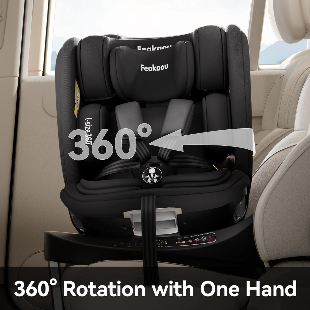360° Rotating i-Size Baby & Child Car Seat with ISOFIX, 40-150cm