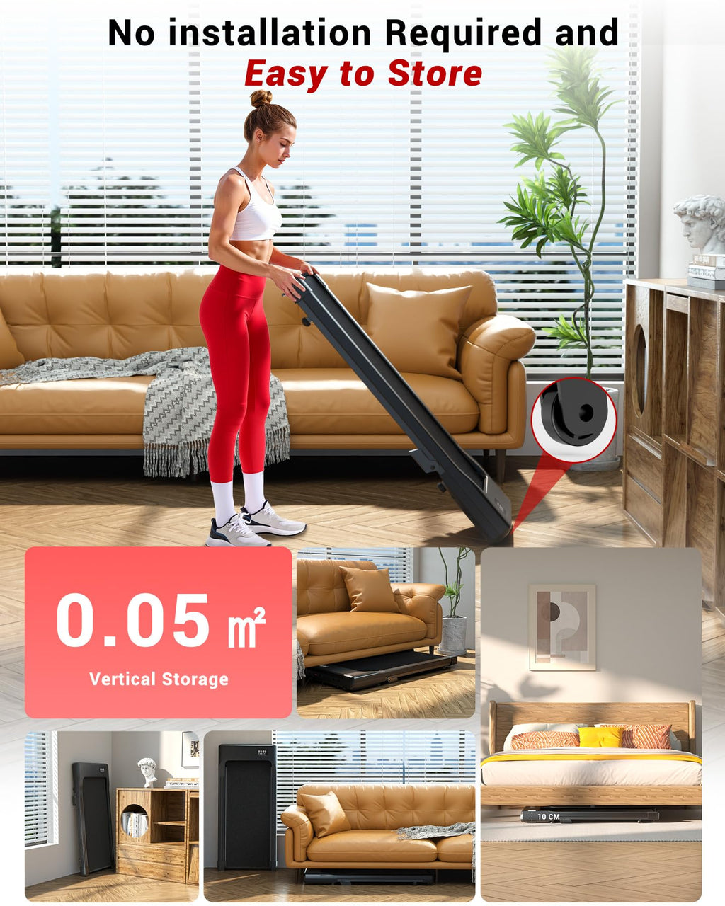 Walking Pad with 6% Incline, 2.5HP Motor, App Control & Foldable Under Desk Treadmill