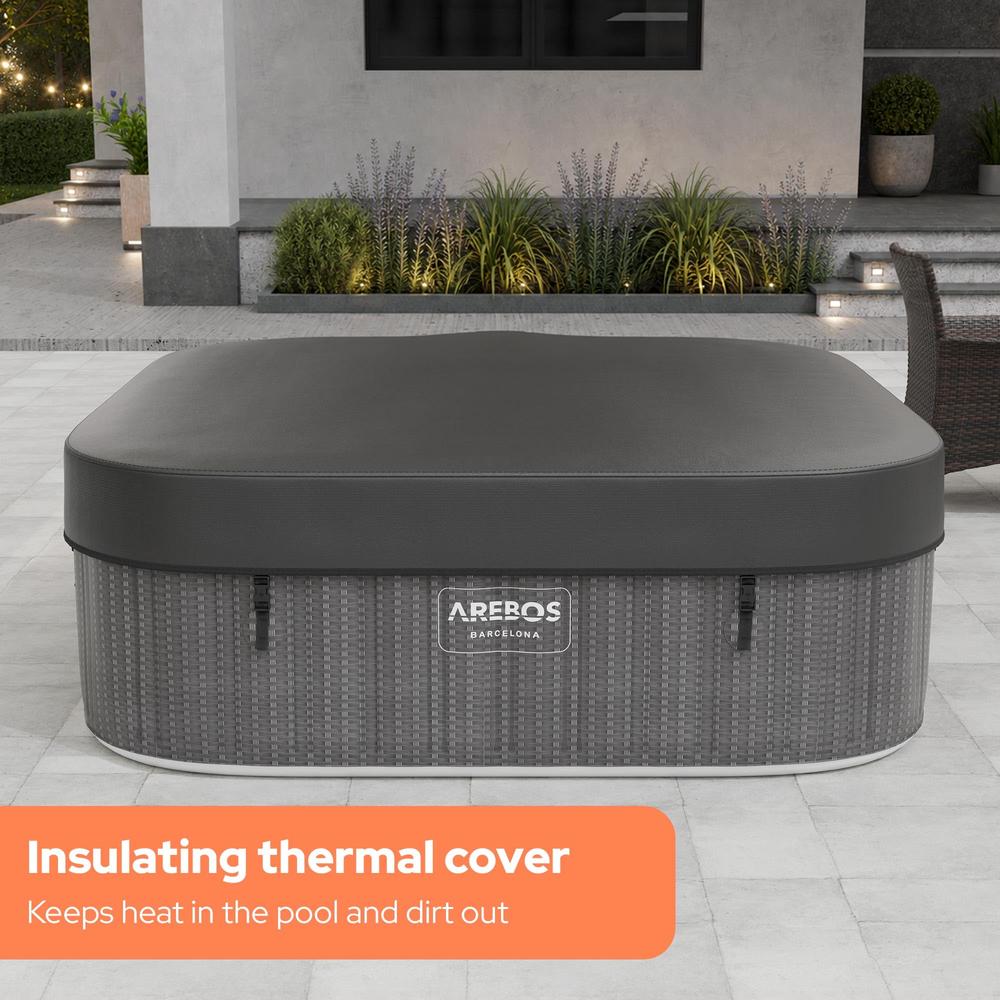 6 Person Inflatable Hot Tub Spa with 130 Massage Jets & Heating