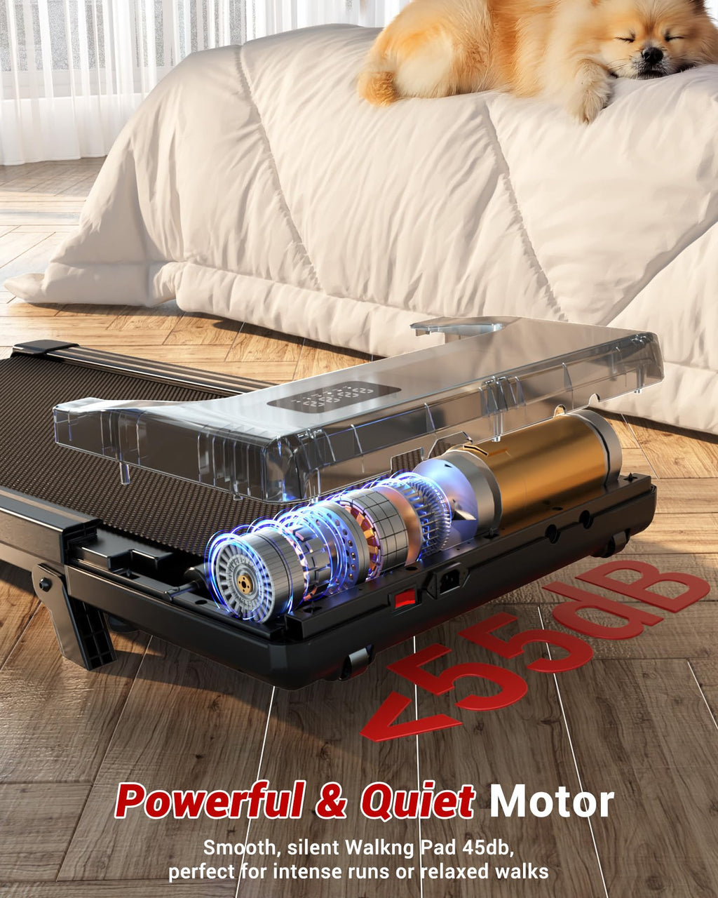 Walking Pad with 6% Incline, 2.5HP Motor, App Control & Foldable Under Desk Treadmill