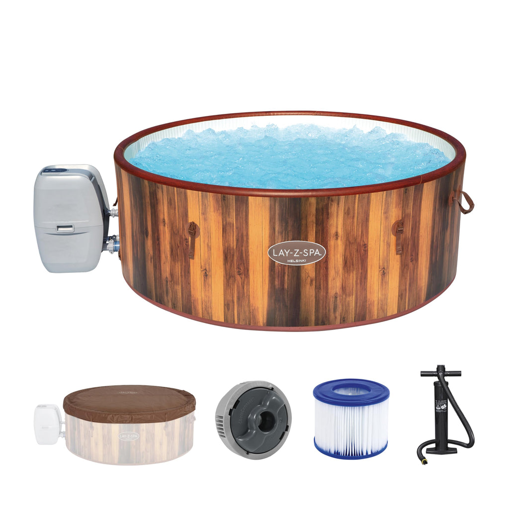 5-7 Person Round Inflatable Hot Tub with WiFi Control & 180 Air Jets