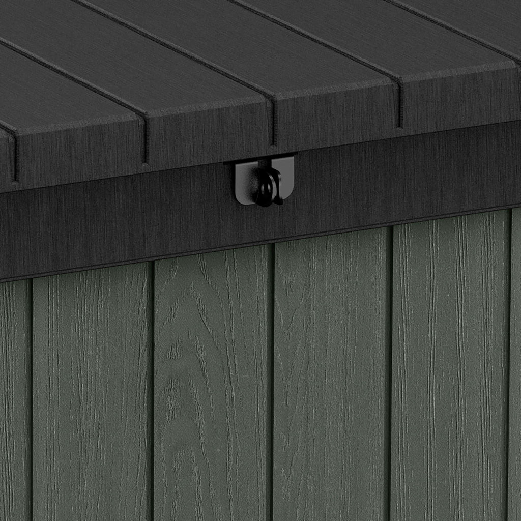511L Outdoor Garden Storage Box with Wood Effect Finish & Seating