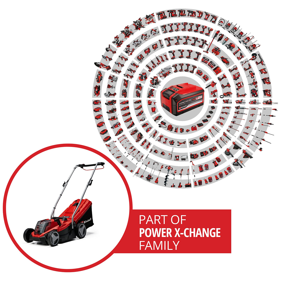 18V Brushless Cordless Lawn Mower with 33cm Cutting Width, Battery & Charger