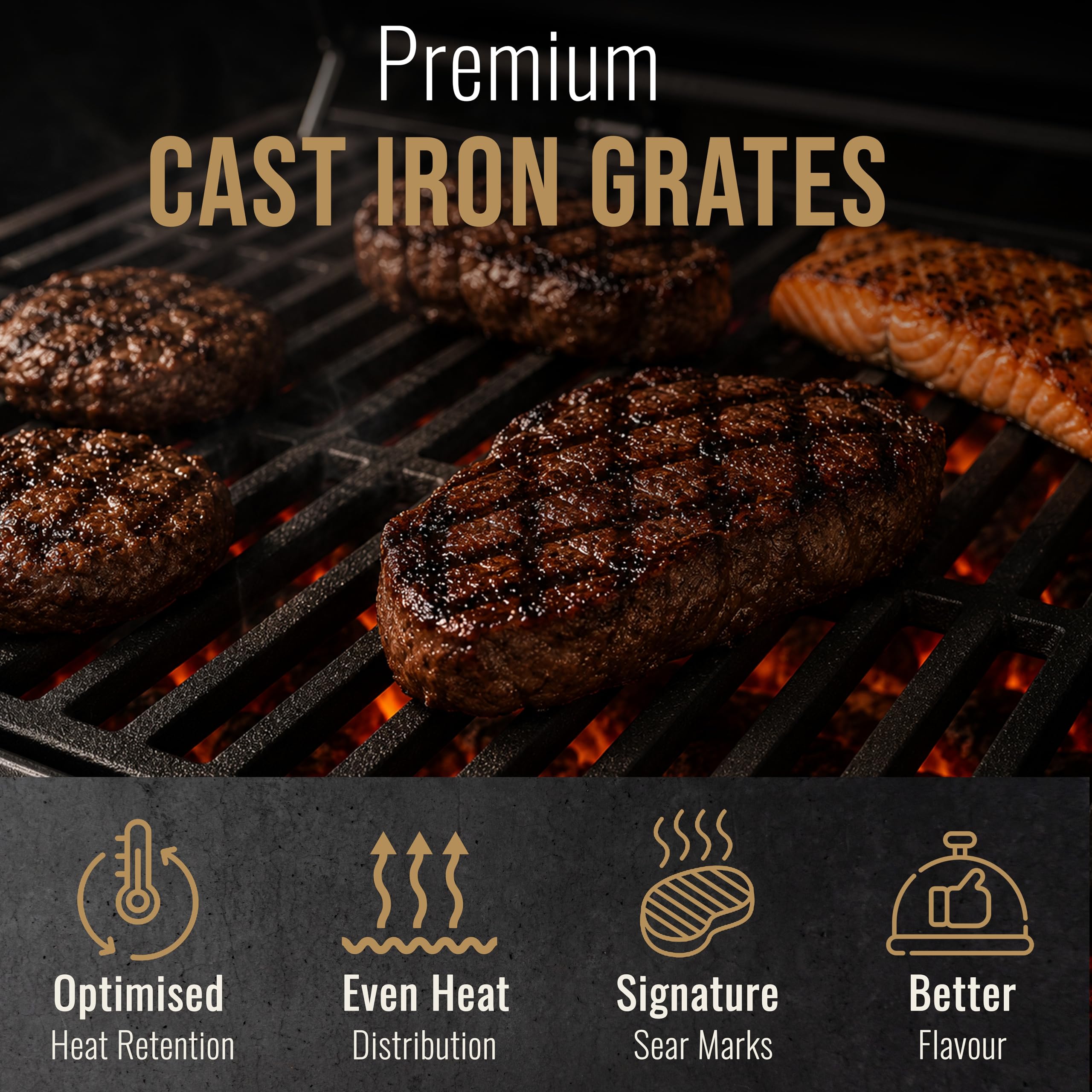 XXL Charcoal Smoker Barbecue with Adjustable Coal Tray & Thermometer
