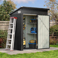 5 x 3ft Galvanised Metal Garden Storage Shed with Floor & Adjustable Shelves